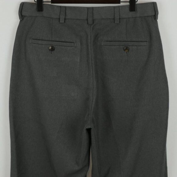 Haggar Men's Size 32x30 Gray Flat Front Classic Fit Comfort Waist Dress Pants - Picture 4 of 9